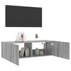 vidaXL TV-Wandschrank mit LED-Leuchten Grau Sonoma 100x35x31 cm