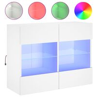 vidaXL TV-Wandschrank mit LED-Leuchten Weiß 78,5x30x60,5 cm