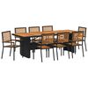vidaXL Garten Essgruppe 9 pcs Schwarz und Braun Poly-Rattan