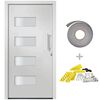 vidaXL Haust&uuml;r Aluminium und PVC Wei&szlig; 100x210 cm