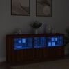 vidaXL Sideboard mit LED-Leuchten Braun Eichen-Optik 162x37x67 cm