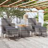 vidaXL 5-tlg. Garten-Bistro-Set Poly Rattan & Massivholz Akazie Grau