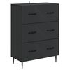 vidaXL Schubladenschrank Schwarz 66 x 34,5 x 89,5 cm Holzwerkstoff