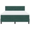 vidaXL LED Boxspringbett mit Matratze Dunkelgr&uuml;n 140 x 200 cm Samt