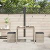 vidaXL Gartenhocker mit Kissen 2 Stk. Hellgrau 40x40x43 cm Poly Rattan
