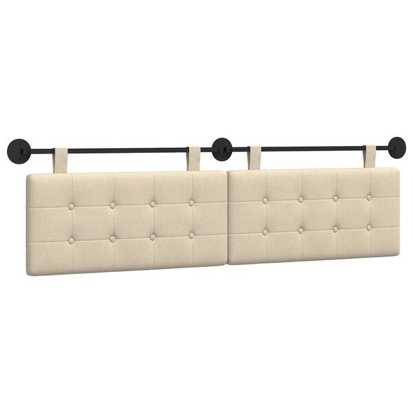 vidaXL H&auml;ngevorderseite Wandmontiert Creme 190 x 55 x 5 cm Stoff