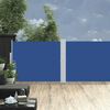 vidaXL Ausziehbare Seitenmarkise 140x1200 cm Blau