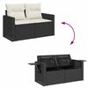 vidaXL 8-tlg. Garten-Sofagarnitur mit Kissen Schwarz Poly Rattan