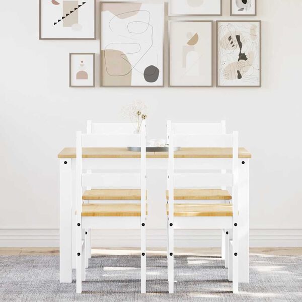 vidaXL 5-tlg. Essgruppe Panama Weiß Massivholz Kiefer