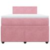 vidaXL Boxspringbett mit Matratze Rosa 120x190 cm Samt