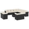 vidaXL 14-tlg. Garten-Sofagarnitur mit Kissen Schwarz Poly Rattan