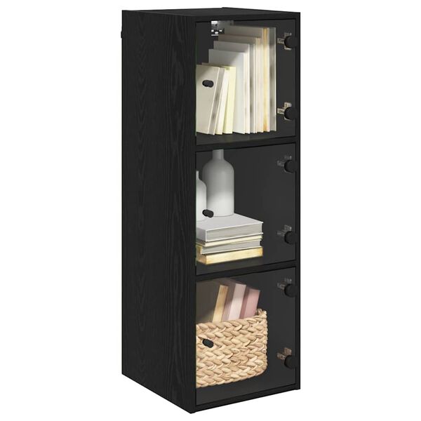vidaXL Wandschrank Schwarz Eichen-Optik 35 x 37 x 102 cm Holzwerkstoff