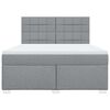 vidaXL Boxspringbett mit Matratze Hellgrau 180x200 cm Stoff