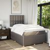 vidaXL Boxspringbett mit Matratze Taupe 120x200 cm Stoff