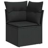 vidaXL Garten-Sofa-Set mit Speicher 8 pcs Schwarz Poly Rattan