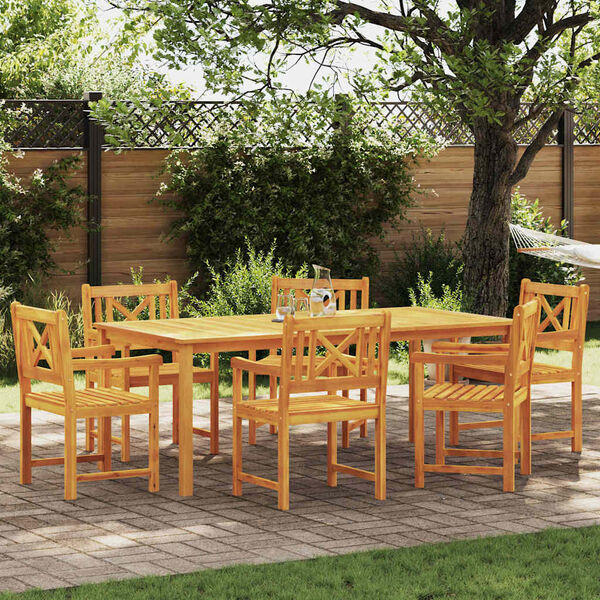 vidaXL Garten Essgruppe 7 pcs Braun Akazie Massivholz