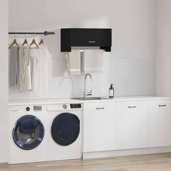 vidaXL Kleiderschrank Schwarz Eichen-Optik 70 x 32,5 x 35 cm