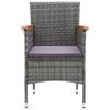 vidaXL 3-tlg. Bistro-Set Poly Rattan und Hartglas Grau