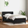 vidaXL Boxspringbett mit Matratze Schwarz 90x220 cm Samt