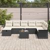 vidaXL Gartensofa-set mit Kissen 9 pcs Schwarz und Creme Poly-Rattan