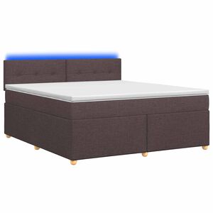 vidaXL Boxspringbett mit Matratze Dunkelbraun 140 x 200 cm Stoff