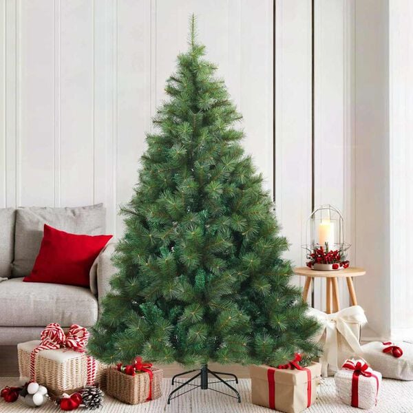 vidaXL Künstlicher klappbarer Weihnachtsbaum Grün 180 cm PVC, Stahl