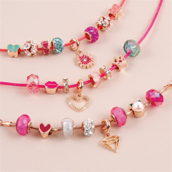 make it real 27-tlg. Armb&auml;nder-Bastelset Halo Charms Think Pink