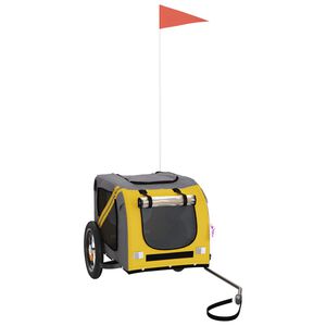 vidaXL Fahrradanh&auml;nger Hunde Gelb und Grau Oxford-Gewebe und Eisen