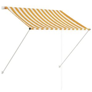 vidaXL Einziehbare Markise 150&times;150 cm Gelb und Wei&szlig;