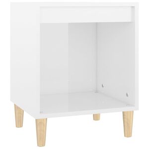 vidaXL Nachttisch Hochglanz-Wei&szlig; 40x35x50 cm Holzwerkstoff