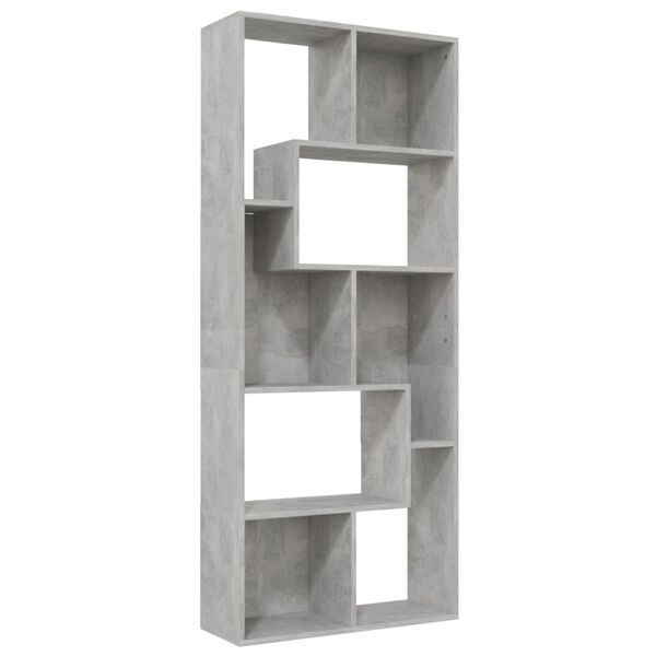 vidaXL B&uuml;cherregal Betongrau 67x24x161 cm Holzwerkstoff