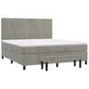 vidaXL Boxspringbett mit Matratze Hellgrau 180x200 cm Samt