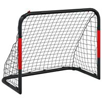 vidaXL Fußballtor mit Netz Rot und Schwarz 90x48x71 cm Stahl