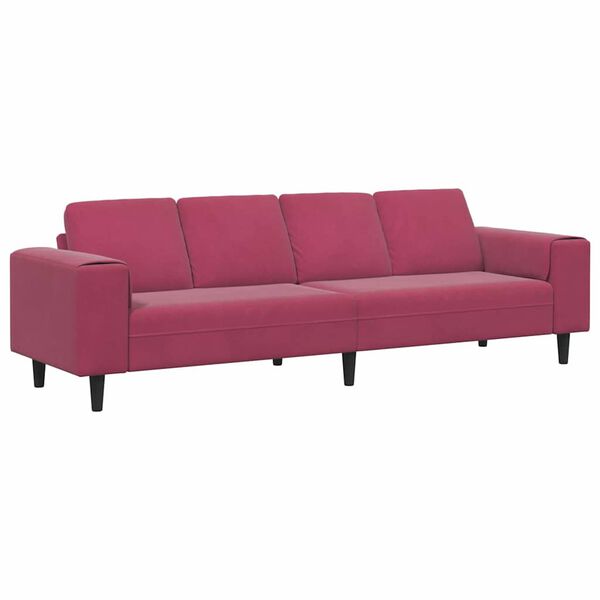 vidaXL Wohnzimmer Couch Weinrot 250 x 77 x 76 cm
