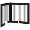 vidaXL Klappbares Hundetor mit St&auml;ndern 2 pcs Schwarze Eiche 200,5 cm