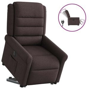 vidaXL Relaxsessel mit Aufstehhilfe Elektrisch Dunkelbraun Stoff