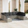 vidaXL Gartensofa-set mit Kissen 9 pcs Hellgrau Polyrattan