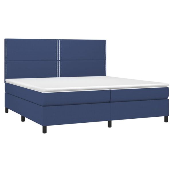 vidaXL Boxspringbett mit Matratze Blau 200x200 cm Stoff