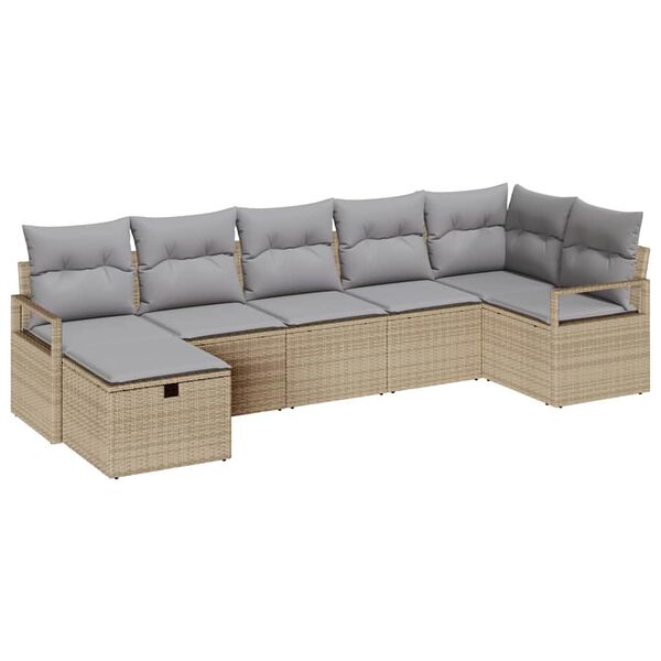 vidaXL Sofa Set mit Kissen 4 pcs Poly-Rattan