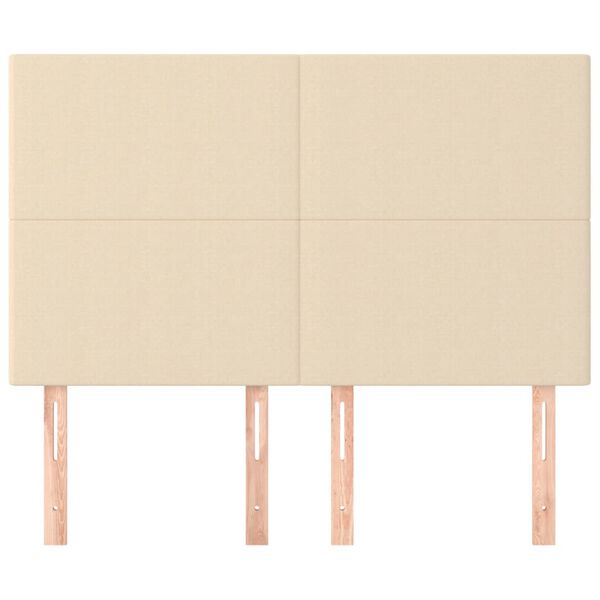 vidaXL Kopfteil Creme 144x5x118/128 cm Stoff