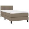 vidaXL Boxspringbett mit Matratze Taupe 80x200 cm Stoff