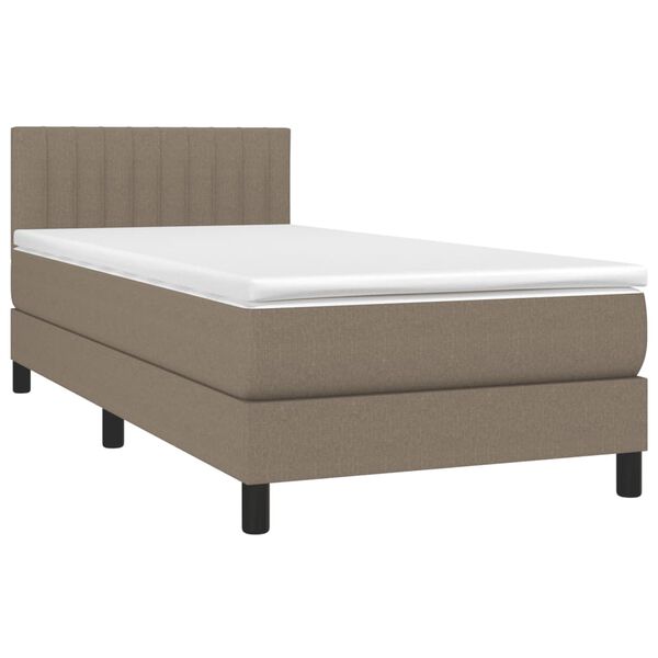 vidaXL Boxspringbett mit Matratze Taupe 80x200 cm Stoff