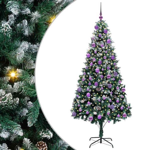 vidaXL K&uuml;nstlicher Weihnachtsbaum mit 300 LEDs mit St&auml;nder Gr&uuml;n 210 cm