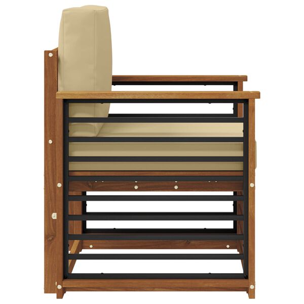 vidaXL Outdoor-Sofagarnitur Massives Akazienholz und Polyester Natur