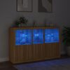 vidaXL Sideboard mit LED-Leuchten Sonoma-Eiche 162x37x100 cm