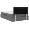 vidaXL Bett mit Stauraum und LED mit LED Dunkelgrau 120 x 190 cm Stoff