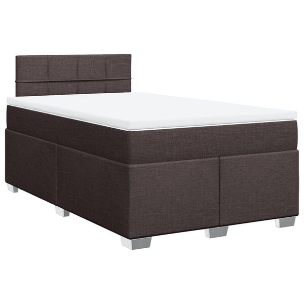 vidaXL Boxspringbett mit Matratze Dunkelbraun 120x190 cm Stoff