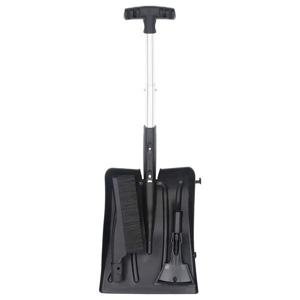 vidaXL Schneeschaufel-Set 3-in-1 Schwarz Aluminium