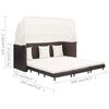 vidaXL Ausziehbares 3-Sitzer-Schlafsofa mit Dach Poly Rattan Braun