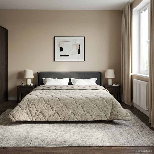 vidaXL Ganzjahresbettdecke Gepolstert Hellgrau 200 x 220 cm